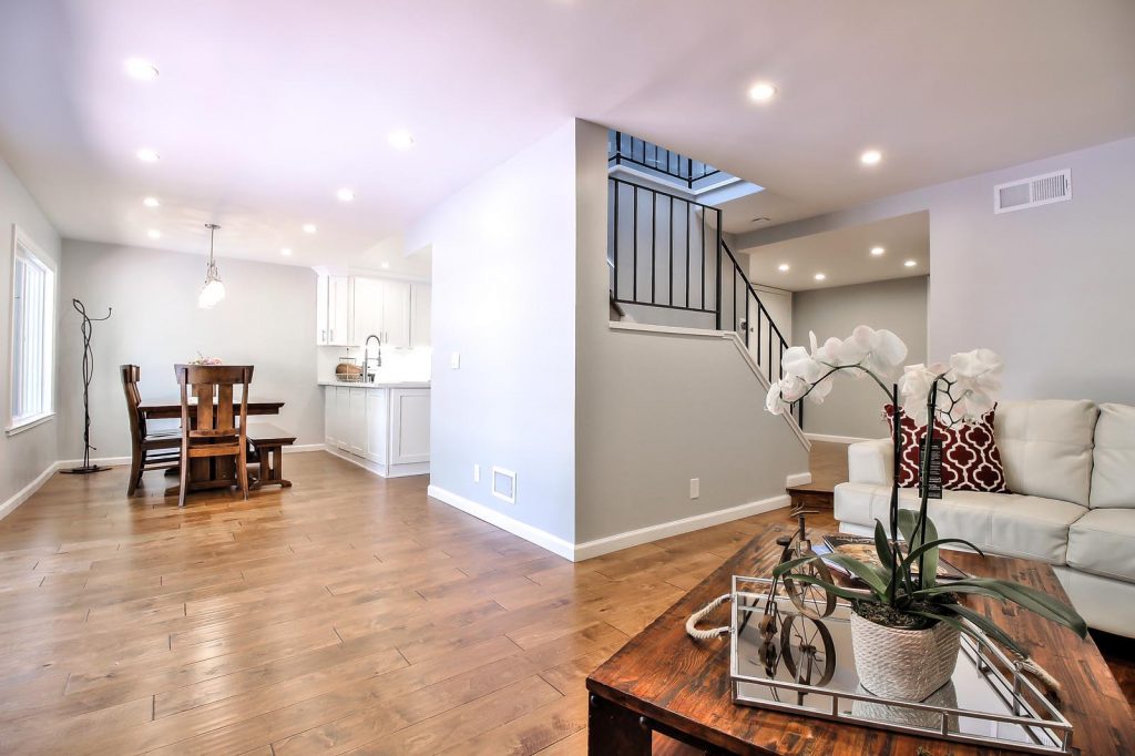 Orange, hardwood flooring